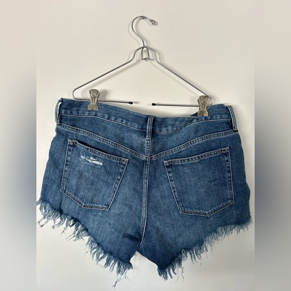 Free People Cut Off Jean Shirts Size 31 High Rise Button Fly Distressed Festival - Picture 3 of 4